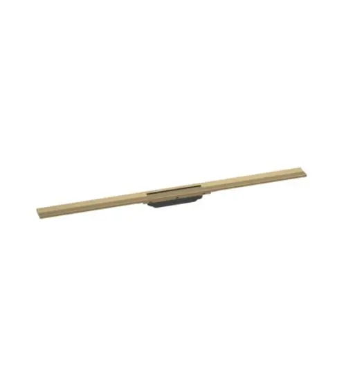 Duschrinne von Hansgrohe in Brushed Bronze, bestehend aus zwei parallelen Längsprofilen mit zentraler Abdeckung, für die Montage in Dusche oder Badezimmer.